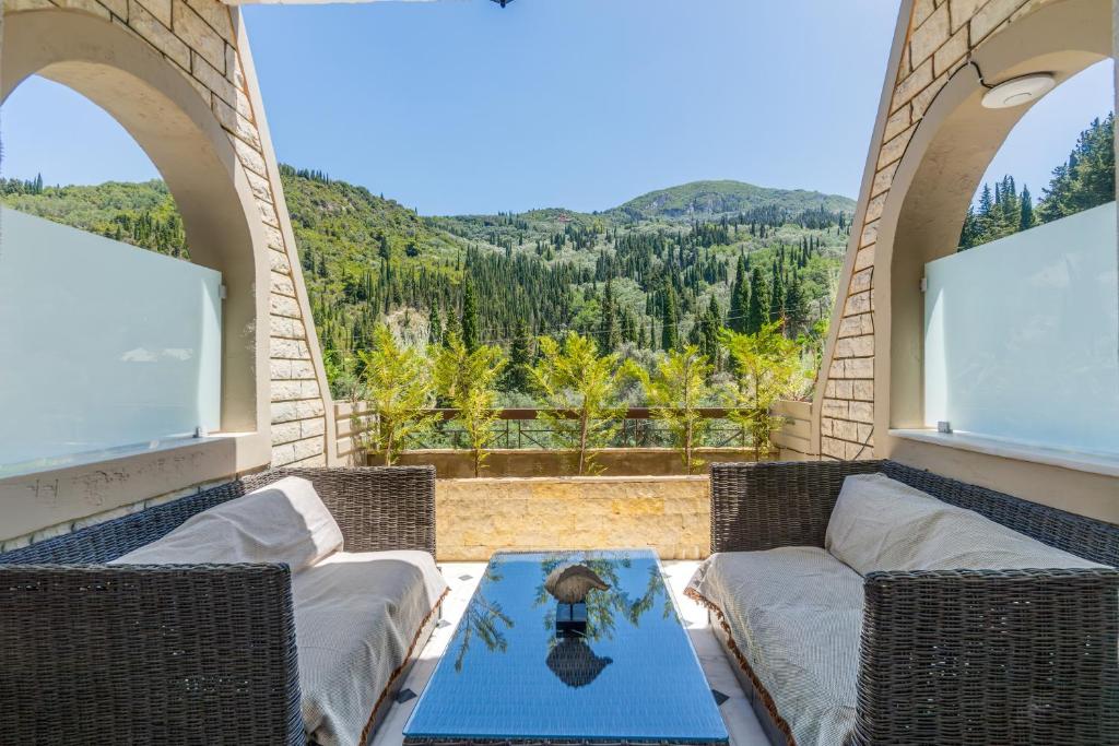 Ein allgemeiner Bergblick oder ein Berglick von der Ferienwohnung aus