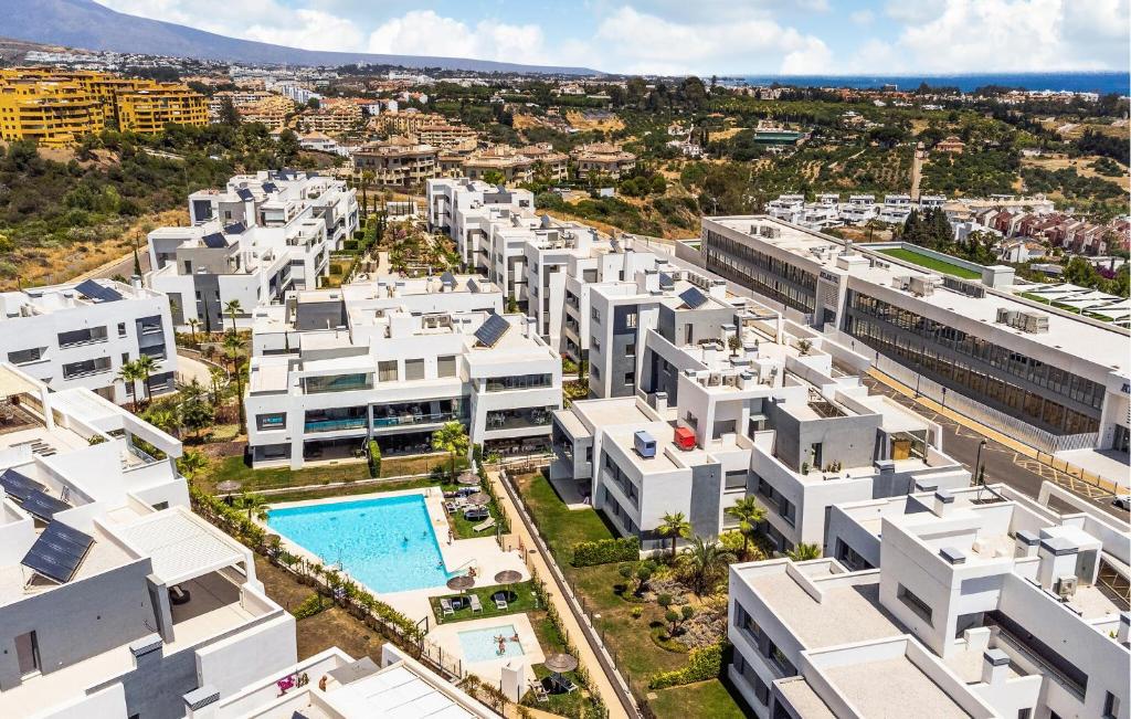 an aerial view of a city with white buildings at Nice Apartment In Estepona With Wifi in Estepona