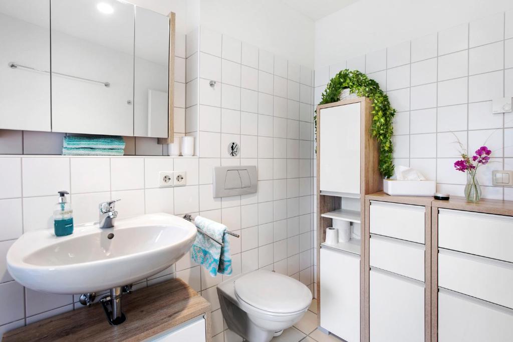 Koupelna v ubytování Ferienhaus Schwalbennest