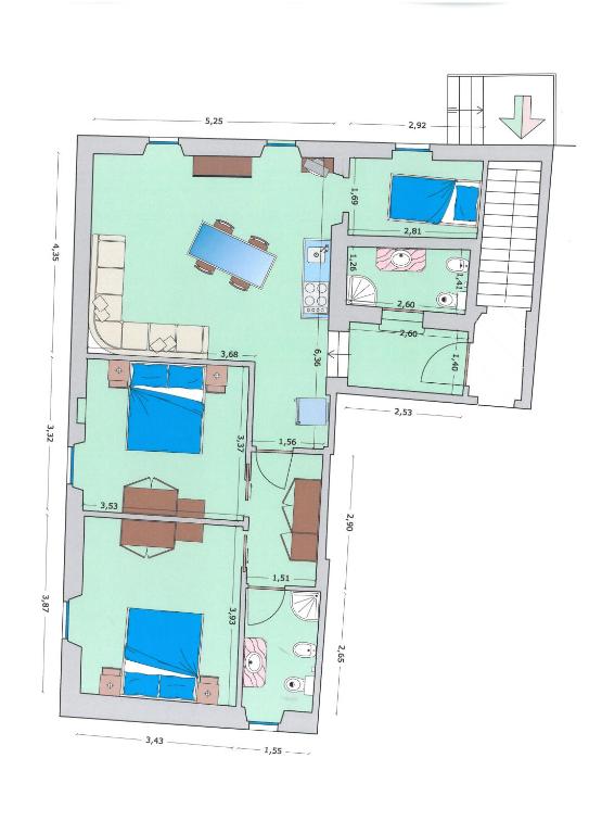 Plán poschodí v ubytovaní Villa Pian De Noci - Tenuta del Palagio