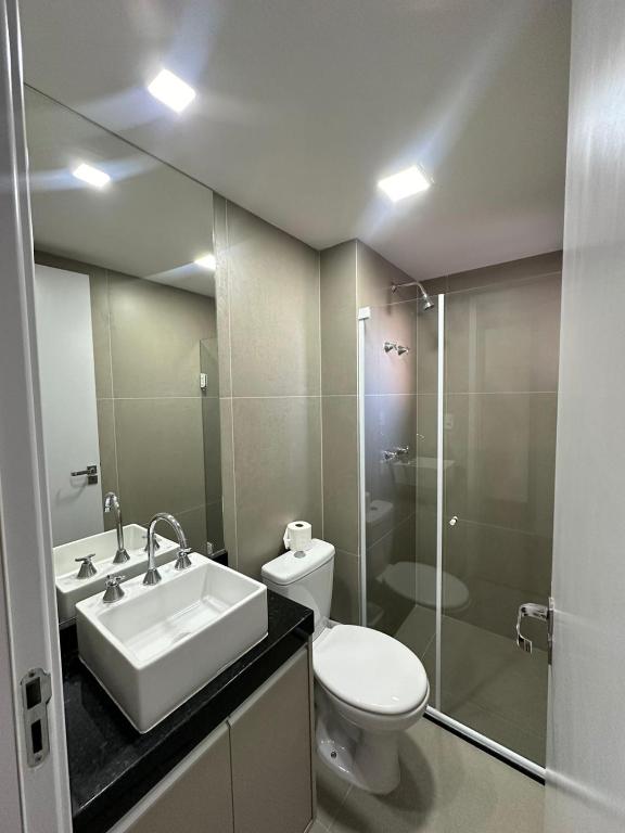 Koupelna v ubytování Apartamento com lazer e spa