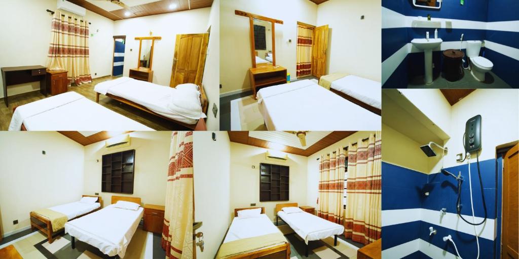 KalladyにあるCatRay Inn - Batticaloaのベッド2台付きの部屋と以下が備わる部屋