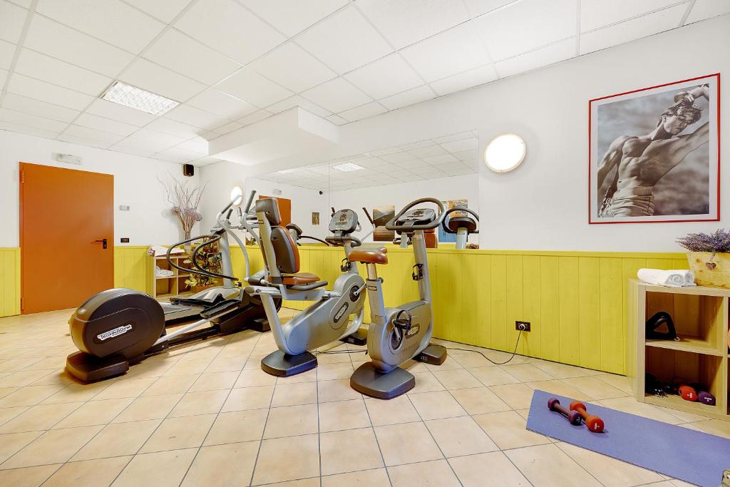 Fitness centrum a/nebo fitness zařízení v ubytování Aparthotel Majestic