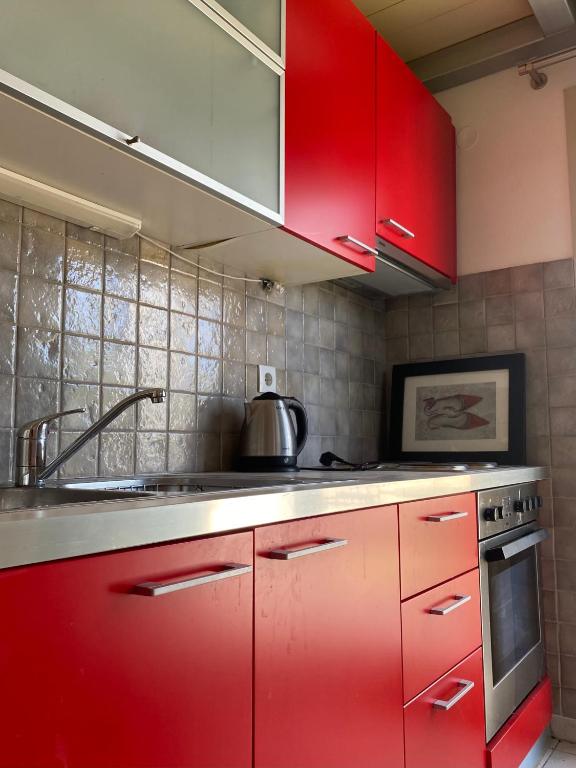 Kuchyň nebo kuchyňský kout v ubytování Aoni Suites