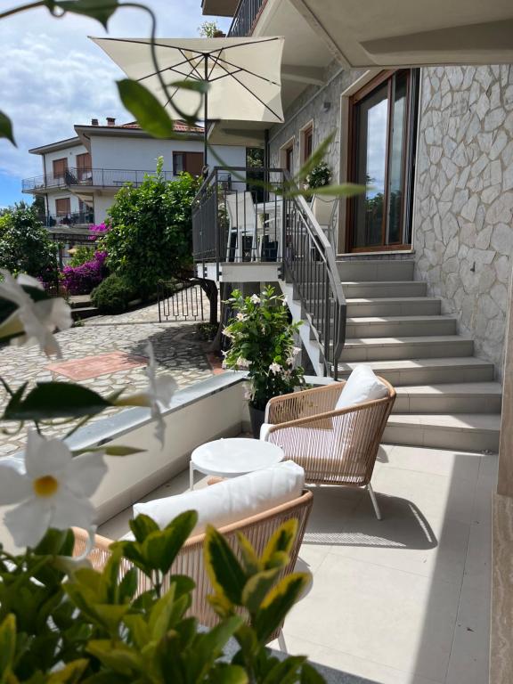 Balkón nebo terasa v ubytování IL MARE BLU