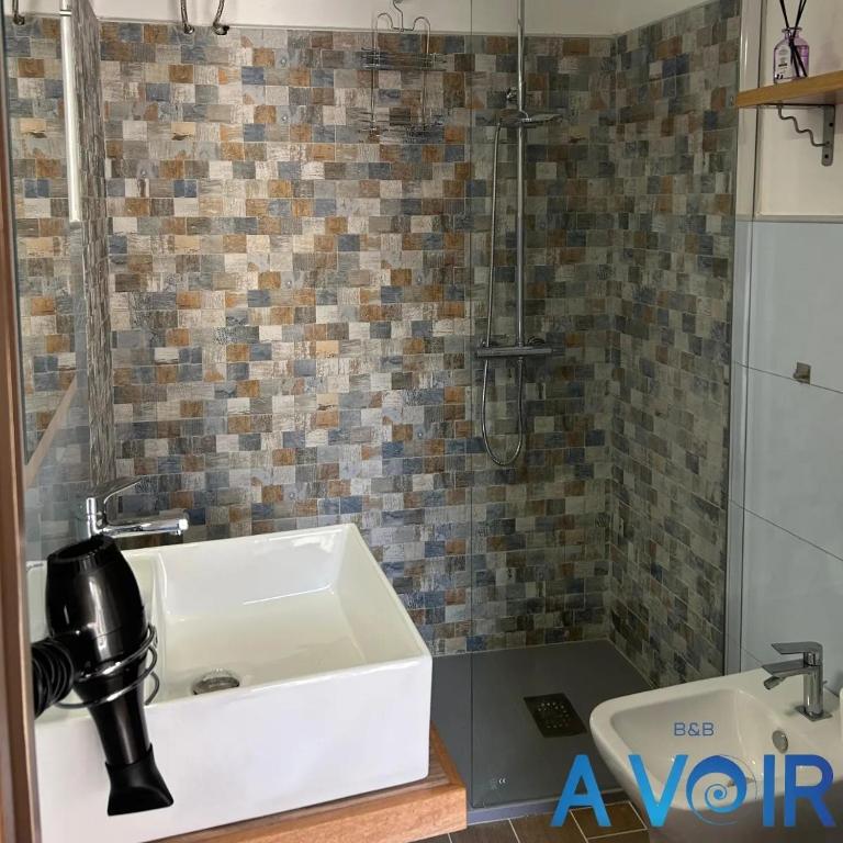 Koupelna v ubytování B&B A Voir