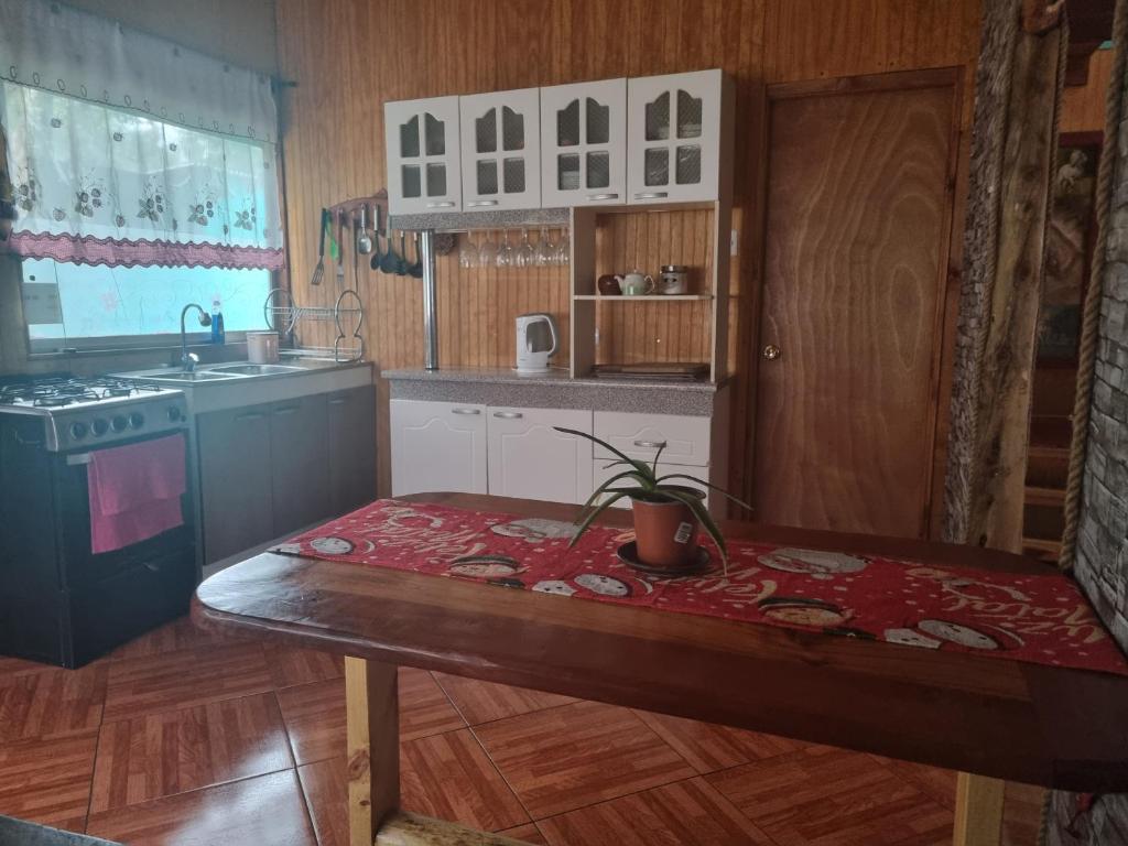 Kuchyň nebo kuchyňský kout v ubytování Cabañas Jade