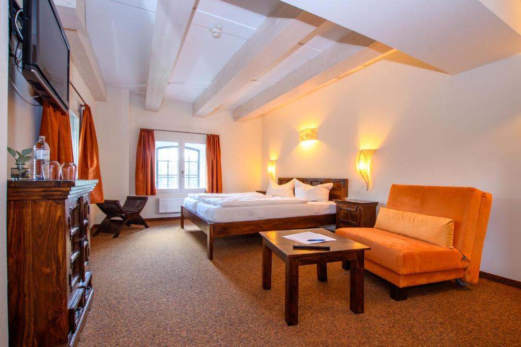 TV a/nebo společenská místnost v ubytování Hotel Stadtgut