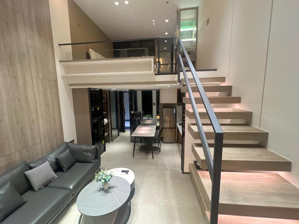 Posezení v ubytování Zhongshan Perth Hotel Apartment - Shiqi Wanxianghui Branch