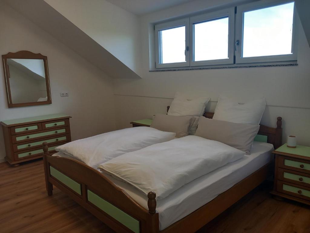Postel nebo postele na pokoji v ubytování Haus Panorama