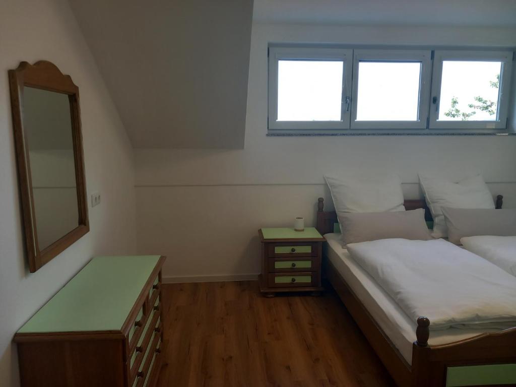 Postel nebo postele na pokoji v ubytování Haus Panorama