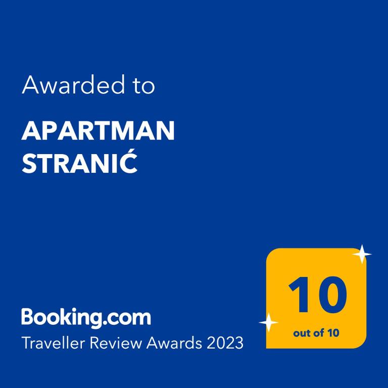 Certifikát, hodnocení, plakát nebo jiný dokument vystavený v ubytování APARTMAN STRANIĆ
