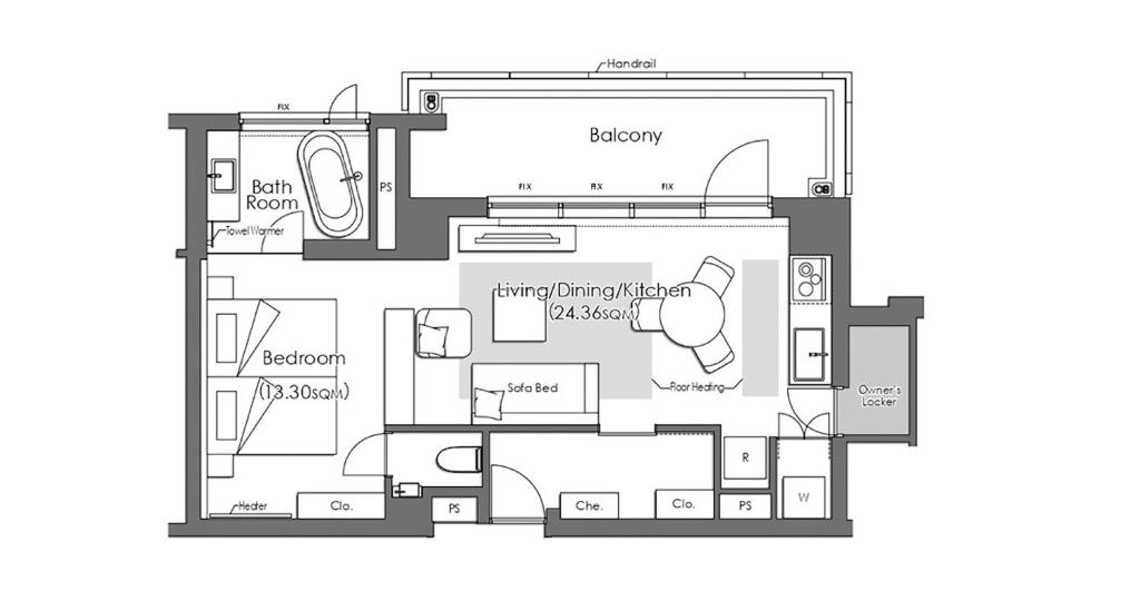 Půdorys ubytování HOTEL LA VIGNE HAKUBA by Onko Chishin