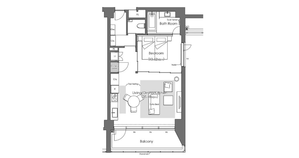 Půdorys ubytování HOTEL LA VIGNE HAKUBA by Onko Chishin