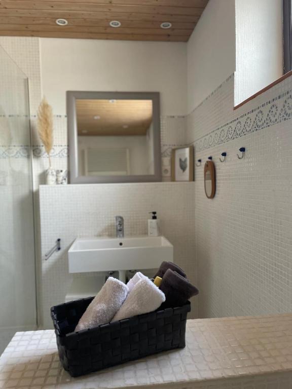 Koupelna v ubytování Gemütliche Wohnung am Tor zum Schwarzwald