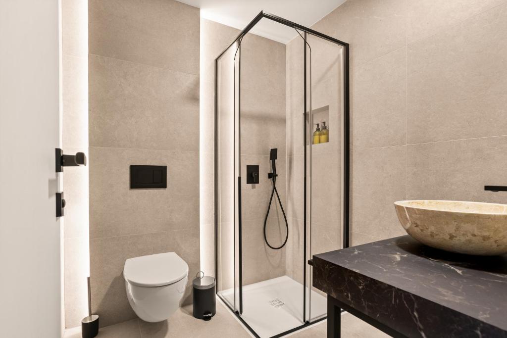 Koupelna v ubytování Hotel Harmonija SPA & FREE PARKING