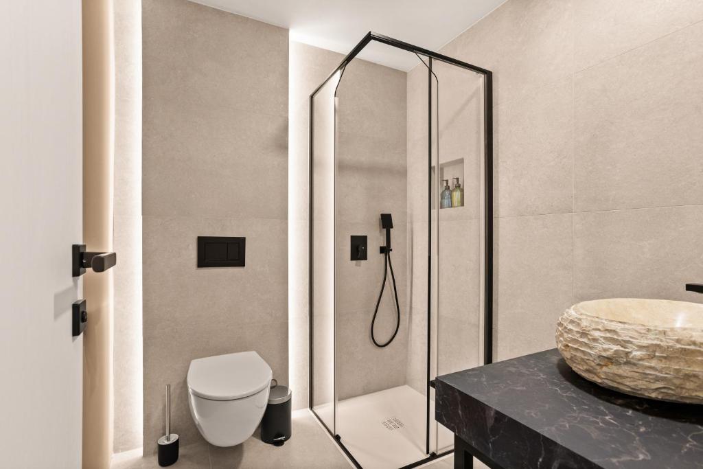 Koupelna v ubytování Hotel Harmonija SPA & FREE PARKING