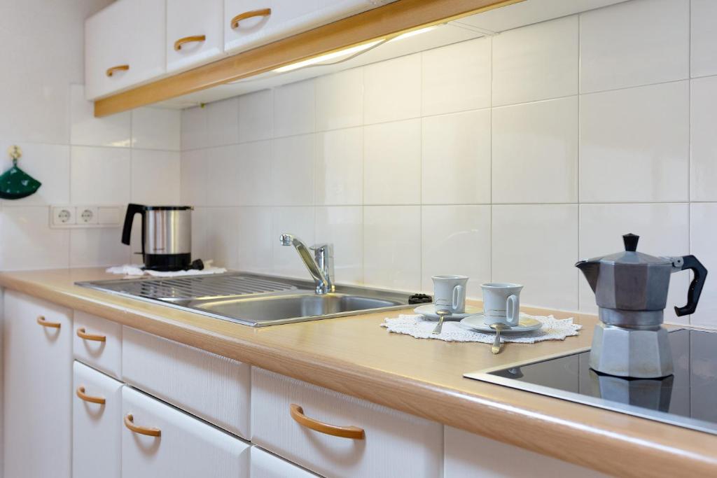 Kuchyň nebo kuchyňský kout v ubytování Friedheim Appartments