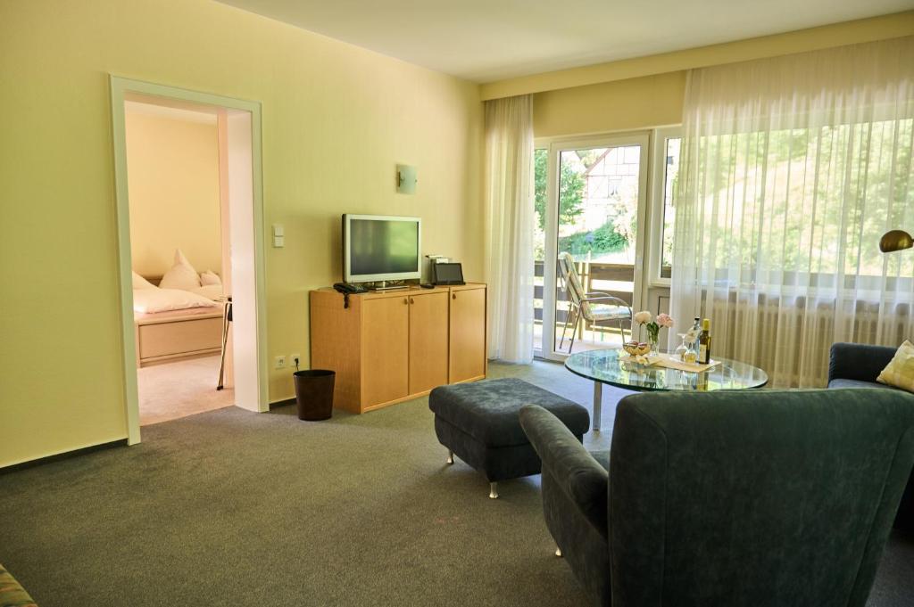 TV a/nebo společenská místnost v ubytování Hotel Morgensonne
