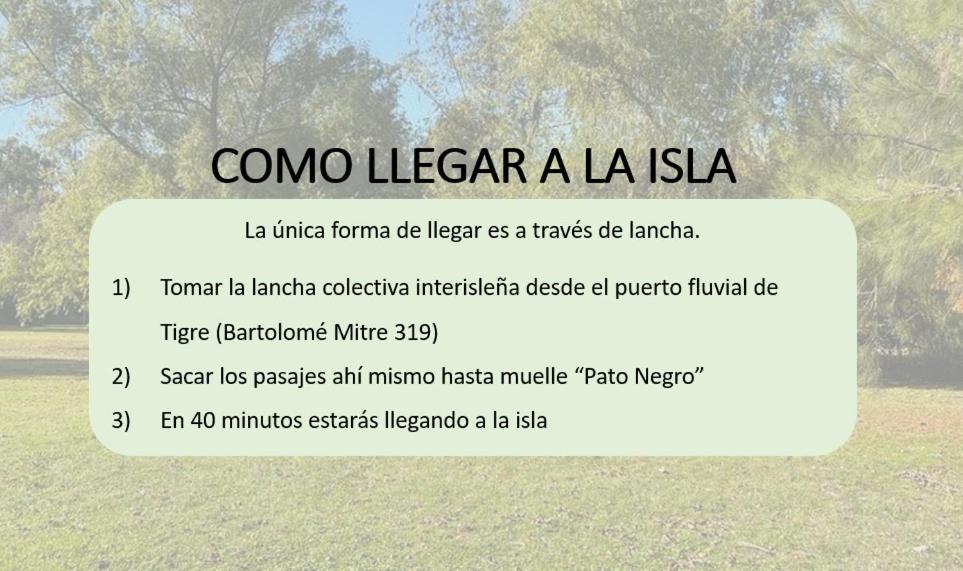 a screenshot of a text message about a tree at PATO NEGRO in Tigre