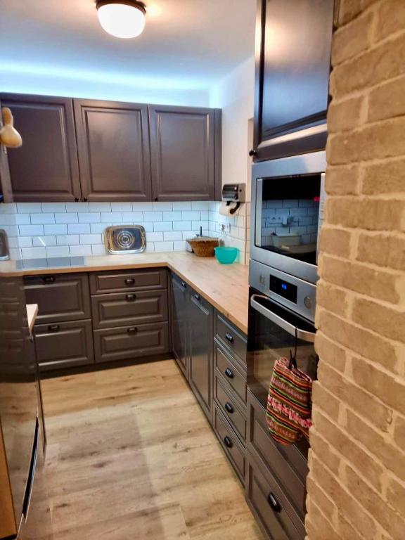 Kuchyň nebo kuchyňský kout v ubytování NEON Apartman Csopak Balaton