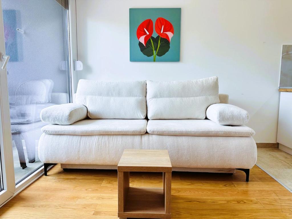 Posezení v ubytování Apartman Anturijum