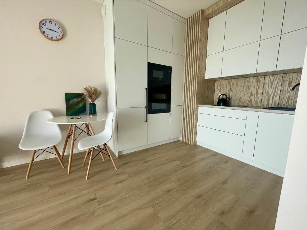 Kuchyň nebo kuchyňský kout v ubytování Apartament Pirat