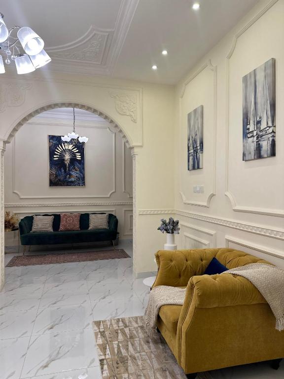 Posezení v ubytování فيلا المزار villa almazar