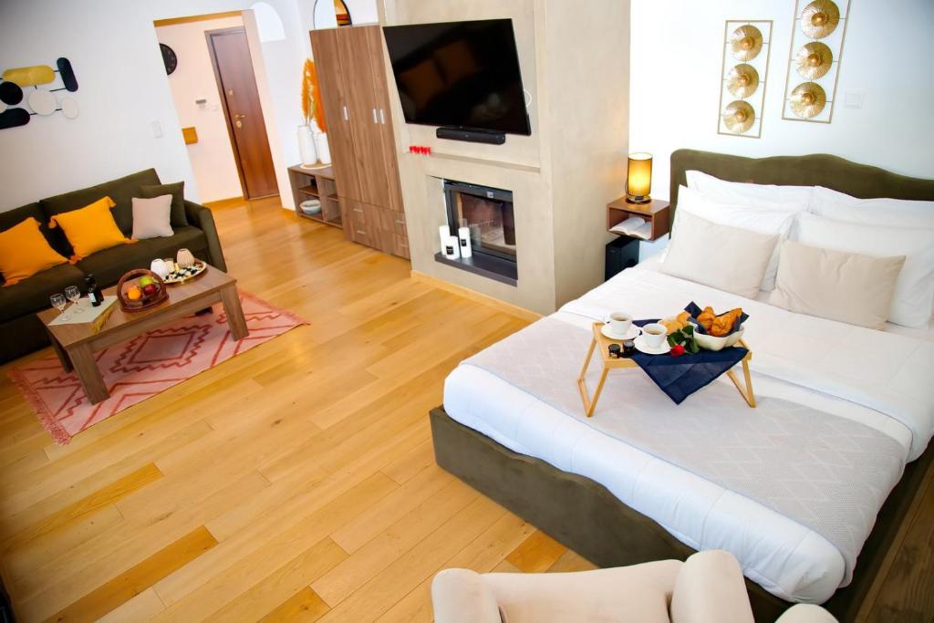 Χώρος καθιστικού στο Alex Suite with private jacuzzi