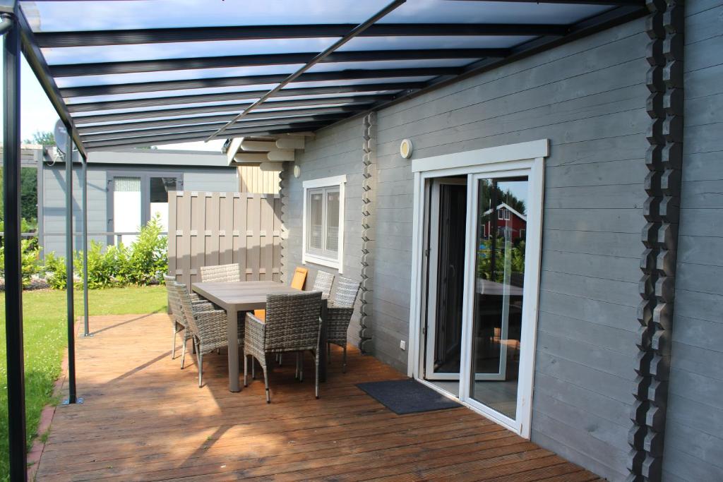 Balkón nebo terasa v ubytování Ferienhaus Harmonie, Sauna,Seeblick, familienfreundlich