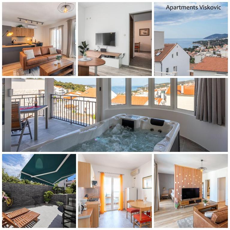 a collage of photos of a house at Apartments Viskovic in Hvar