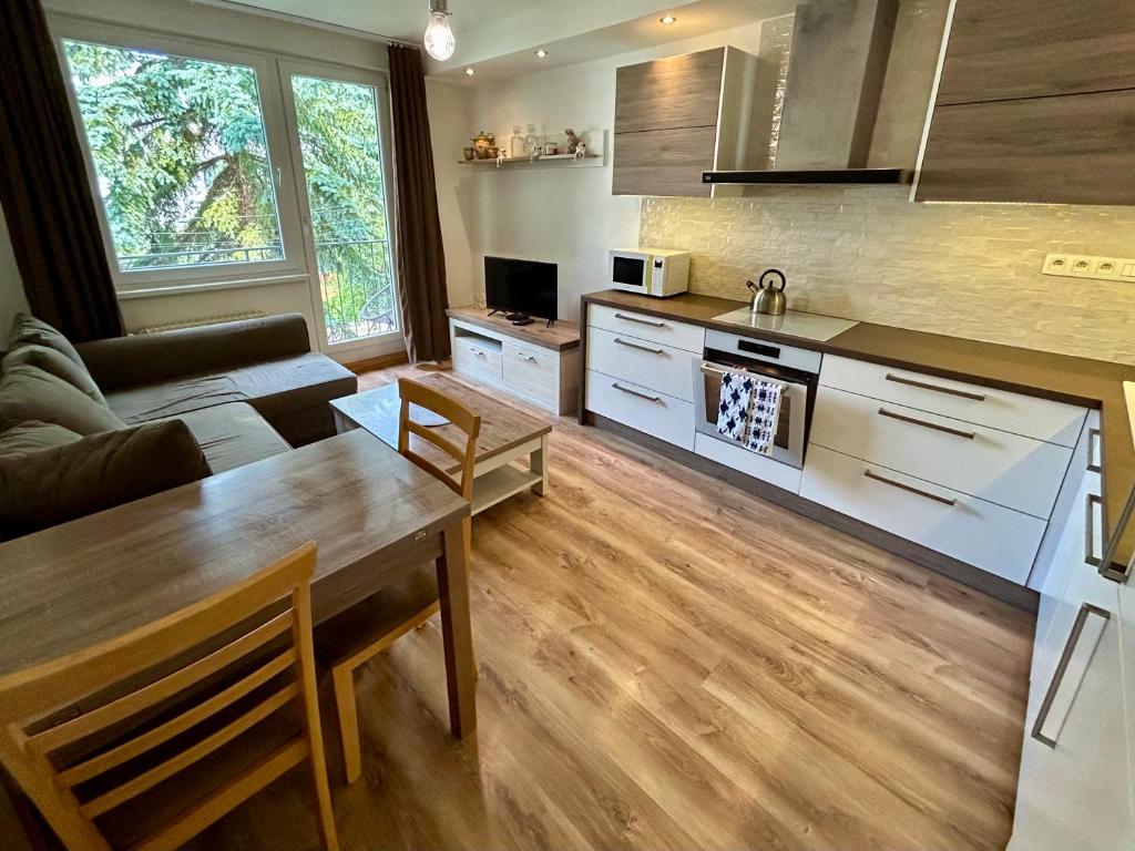 Kuchyň nebo kuchyňský kout v ubytování Apartmán Lúčky, Bojnice