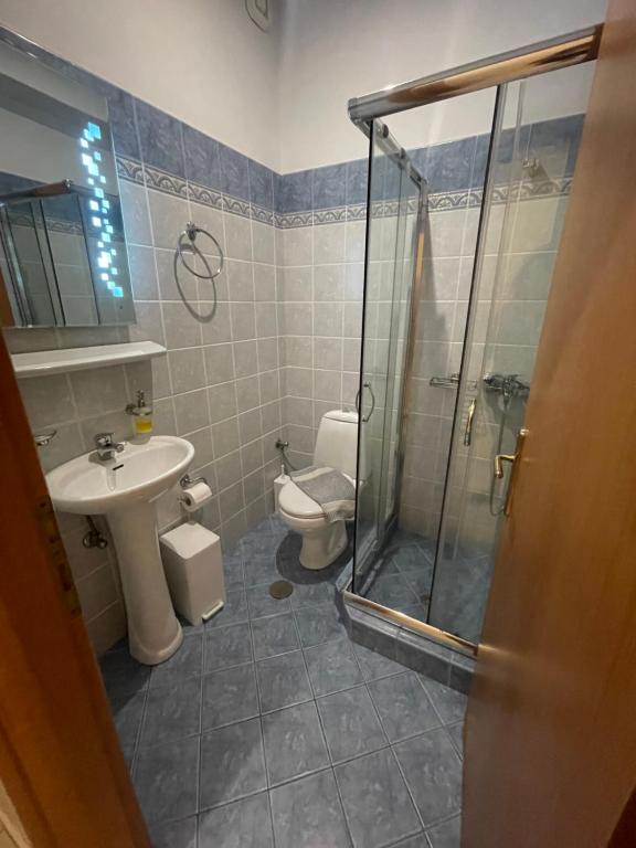 Koupelna v ubytování Agapi Hotel Tinos