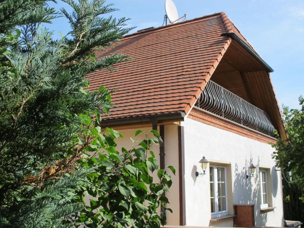 a house with a brown roof and a tree at Apartment Carola by Interhome in Godern