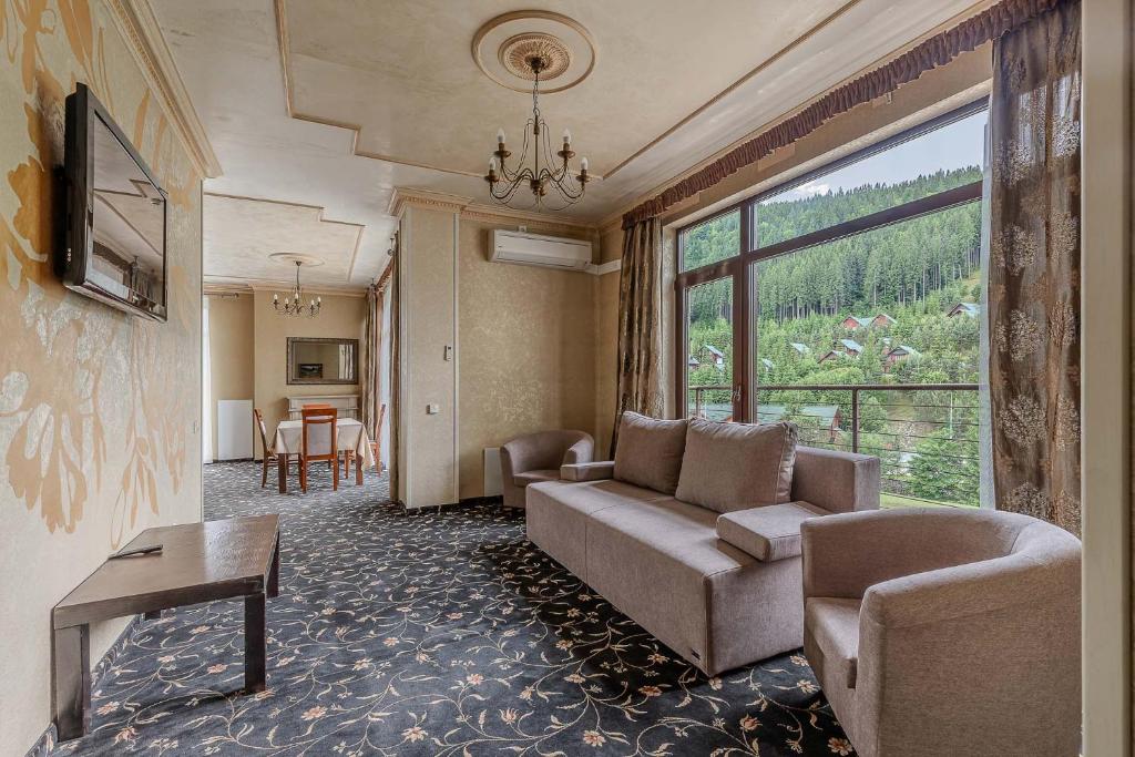 Posezení v ubytování Bukovel Apart