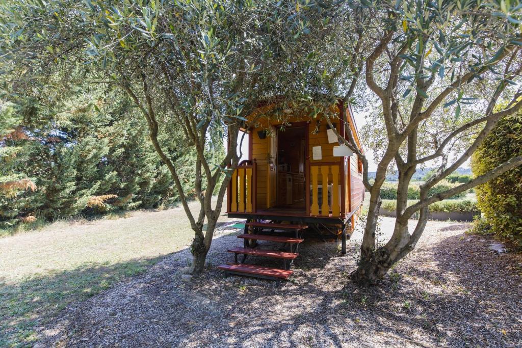Zahrada ubytování Roulotte chez Manon en Luberon