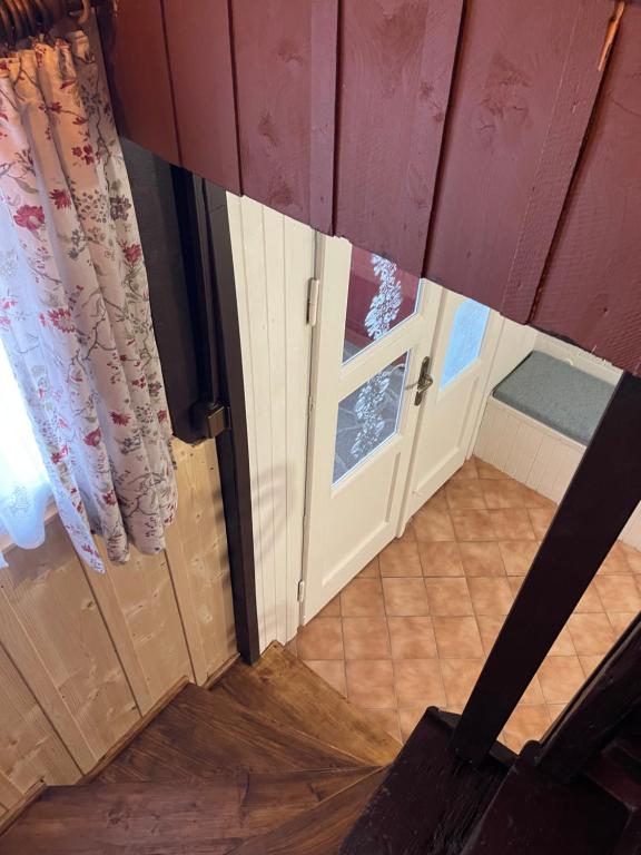 Postel nebo postele na pokoji v ubytování Chata Violka Kvilda