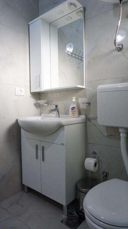 Koupelna v ubytování Guesthouse Sinani
