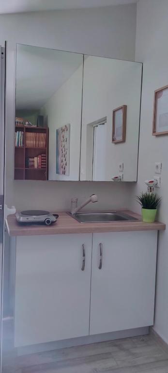 Kuchyň nebo kuchyňský kout v ubytování Cosy Garden Studio