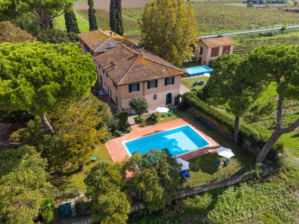 an aerial view of a house with a swimming pool at Holiday Home Scaletta - GIrasole by Interhome in Gavena