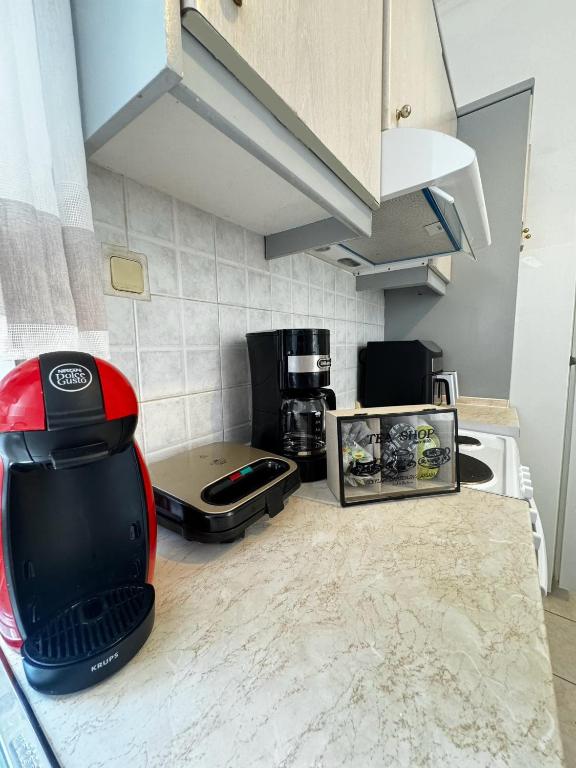 Kuchyň nebo kuchyňský kout v ubytování Gegekos Apartment