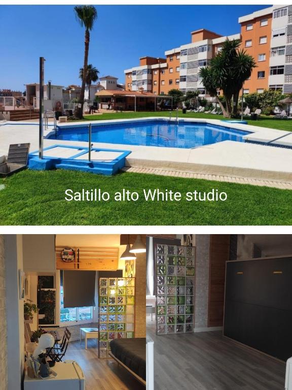 a villa with a swimming pool in a suburb at SALTILLO ALTO WHITE STUDIO in Torremolinos
