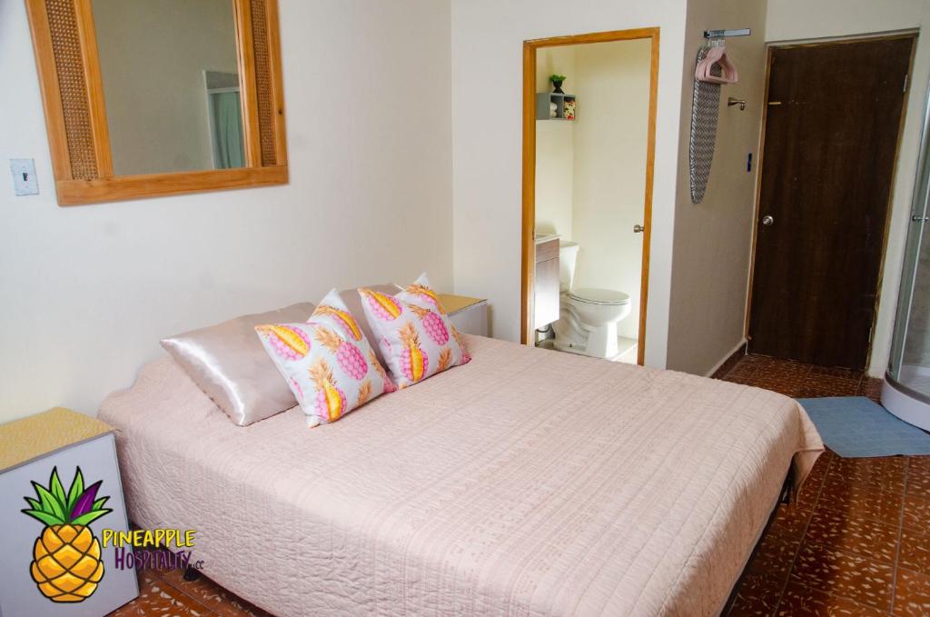 Postel nebo postele na pokoji v ubytování pineapple hospitality