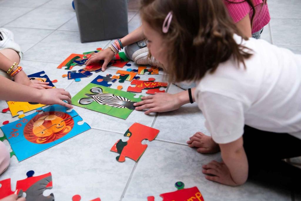 a group of children playing with origami on the floor at Holiday Homes in Tiarno di Sotto - Ledrosee 22703 in Tiarno di Sotto