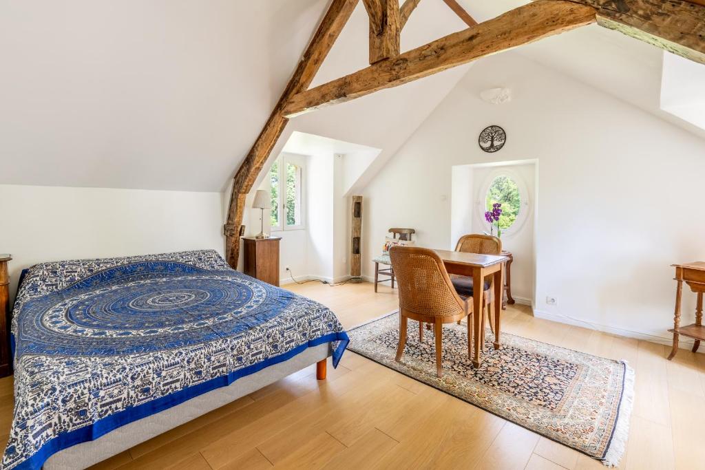 Postel nebo postele na pokoji v ubytování Chambre d'hôtes Kerdary