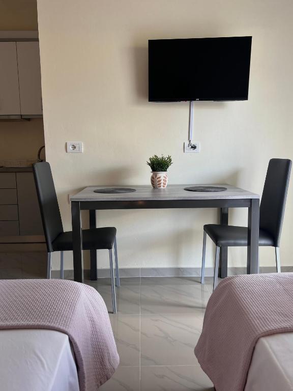 TV a/nebo společenská místnost v ubytování Elizabeth Apartments Himare