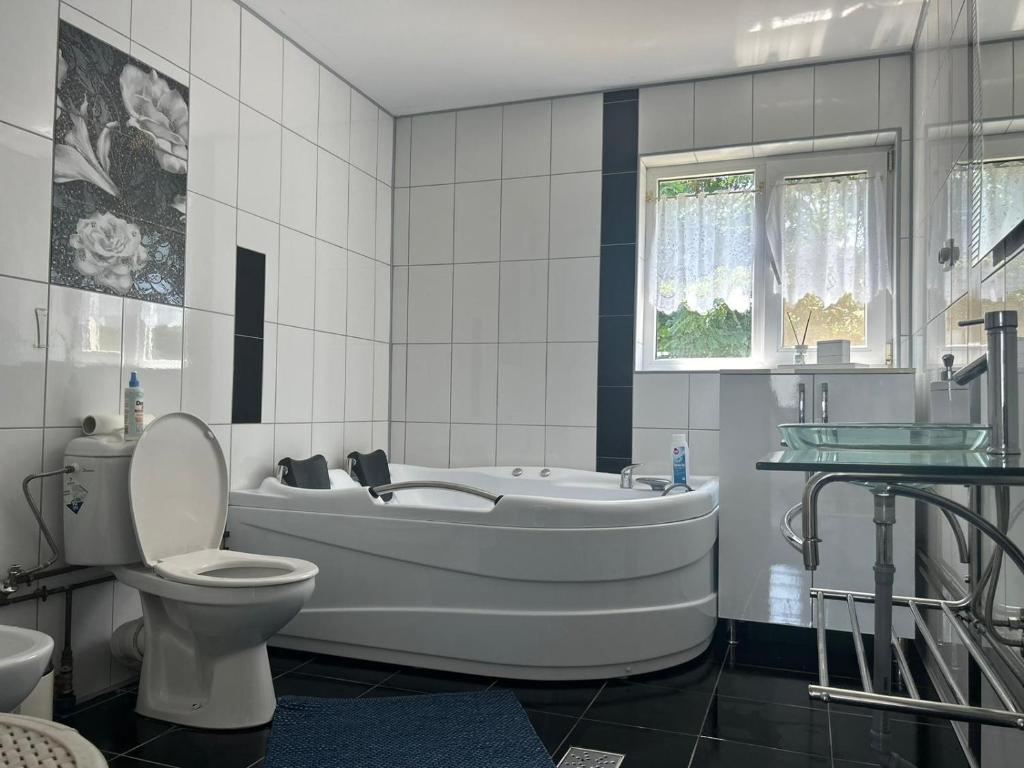 Koupelna v ubytování Casa de la Dunăre