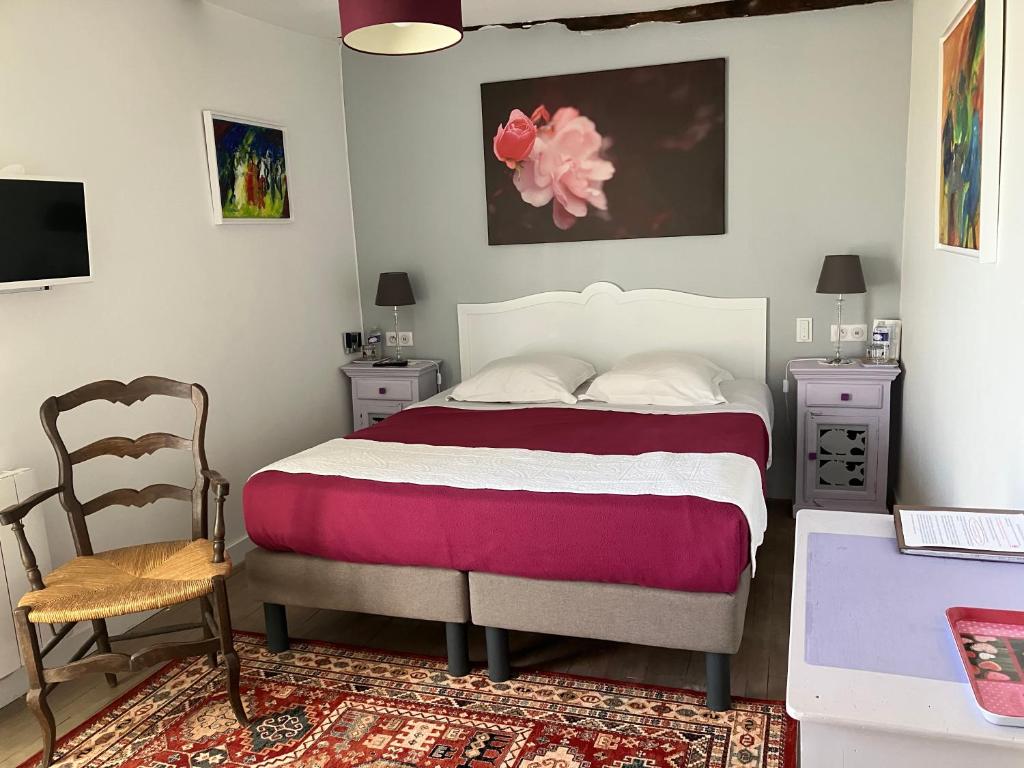Postel nebo postele na pokoji v ubytování Chambre D'hôtes De Bellevue