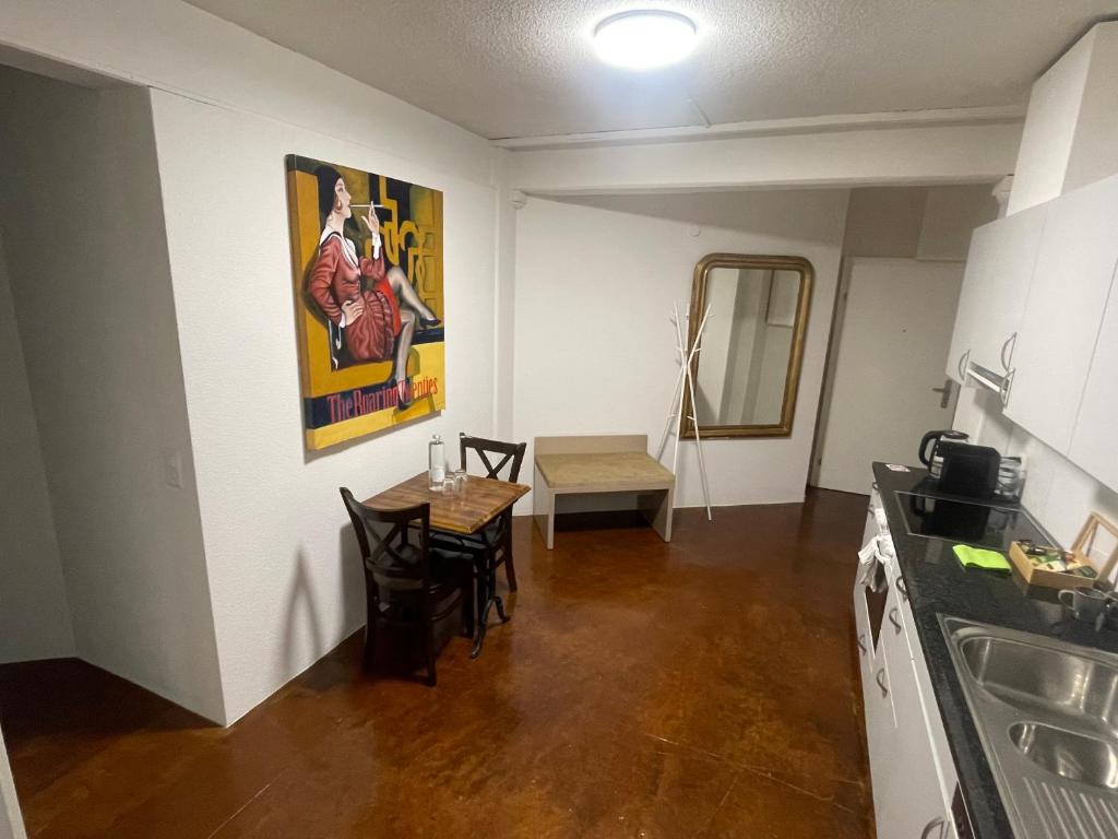 Kuchyň nebo kuchyňský kout v ubytování Hotel Swiss Bellevue Aathal