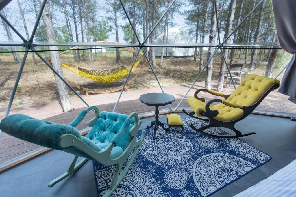 Posezení v ubytování Moncastro Glamping